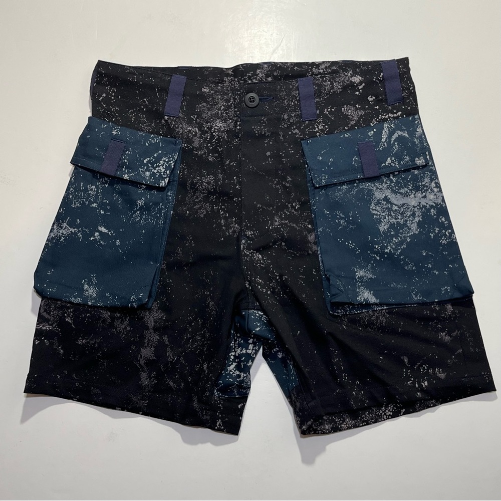 NWOT Men’s Wasted Collective Splatter Style Cargo Shorts, Medium, Inseam 7”
